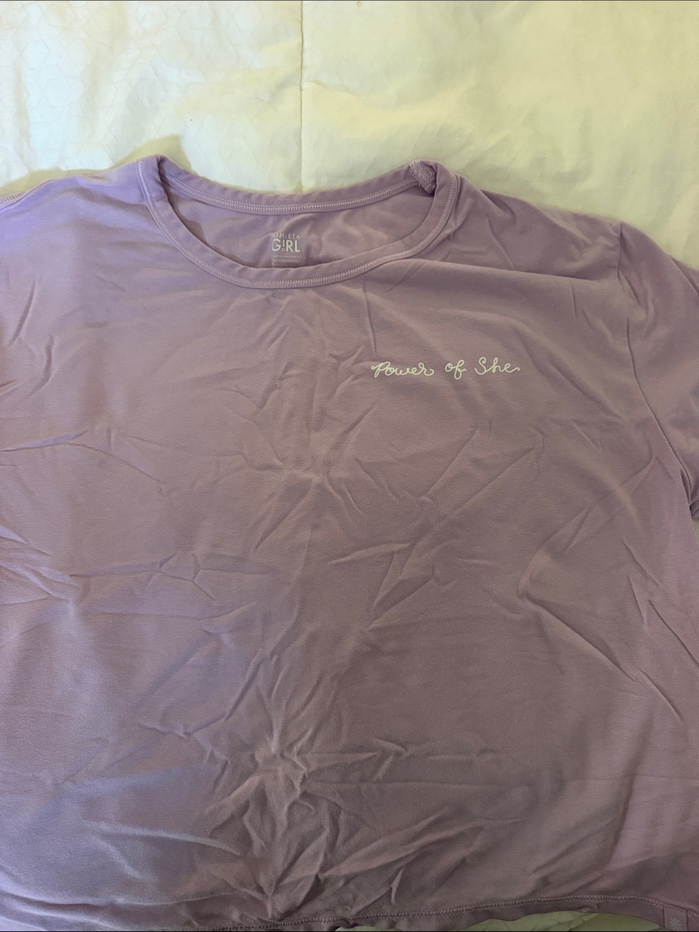 Athleta “Power of She” Lavender Graphic T-Shirt